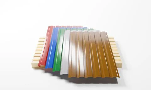 Metal profiled panel on pallet Stock Illustration