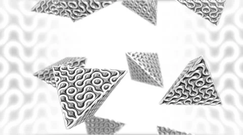 Metal pyramid with a pattern.Seamless loop Stock Footage 46320618