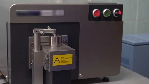 Metal quality control. The Engineer Controls The Quality Of The Parts. Research Video stock 171777046