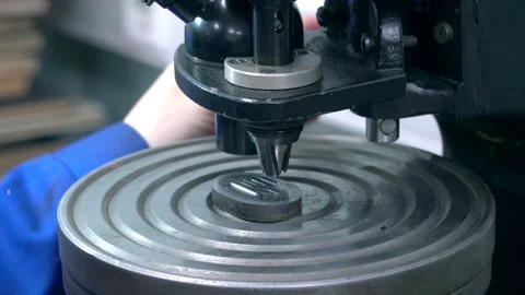 Metal quality control. The Engineer Controls The Quality Of The Parts. Research Stock Footage 172112817