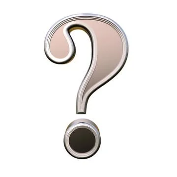 Metal question mark. Isolated on white background. 3d rendering. Illustrazione stock