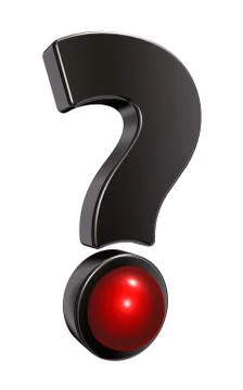 Metal question mark on white background - 3d illustration Stock Illustration