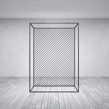 Metal rack construction into the loft interior, 3d rendering Stock Illustration