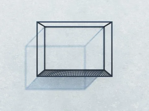 Metal rack construction into the loft interior, 3d rendering Stock Illustration