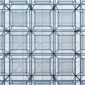 Metal rack construction into the loft interior, 3d rendering Stock Illustration