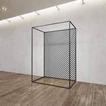 Metal rack construction into the loft interior, 3d rendering Stock Illustration