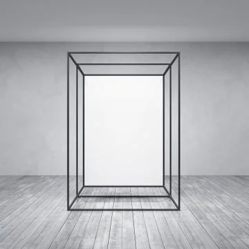 Metal rack construction into the loft interior, 3d rendering Stock Illustration