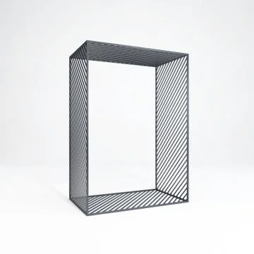 Metal rack construction into the loft interior, 3d rendering Stock Illustration