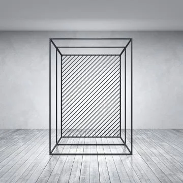 Metal rack construction into the loft interior, 3d rendering Illustrazione stock