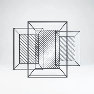Metal rack construction into the loft interior, 3d rendering Stock Illustration
