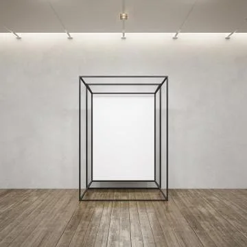 Metal rack construction into the loft interior, 3d rendering Stock Illustration