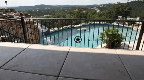 Metal Railing and Pool Stock Footage 40807310