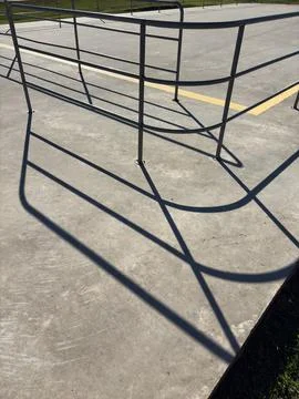 Metal railing shadow pattern #03 Stock Photos