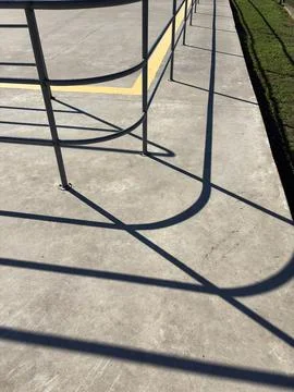 Metal railing shadow pattern #08 Stock Photos