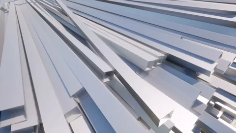 Metal rectangle pipe industrial tools profile pipeline equipment 3d style Stock Footage 219414375