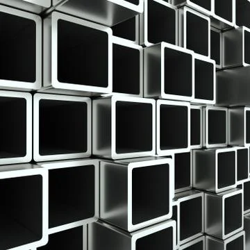 Metal rectangle tube Stock Illustration