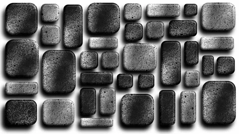 Metal rectangular stones arranged in geometric stacked layout Stock Footage 321865113