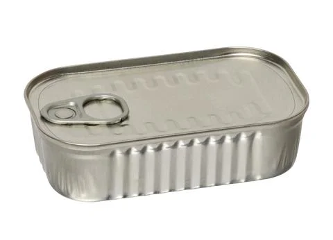 Metal rectangular tin can for fish and other products 스톡 사진