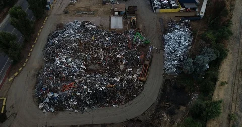 Metal recycle yard Stock Footage 96012218