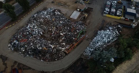 Metal recycle yard Stock Footage 96012622