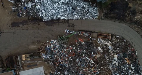 Metal recycle yard Stock Footage 96012807