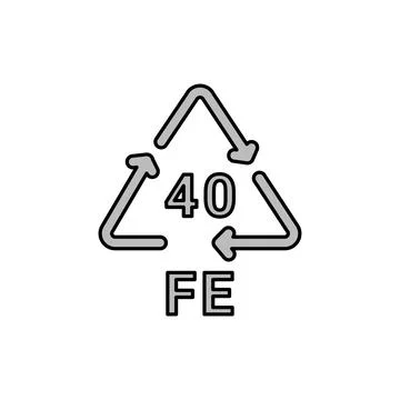Metal recycling code FE 40 line icon. Consumption code. Stock-Illustration