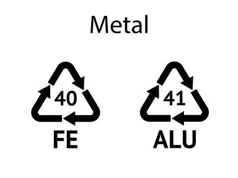 Metal Recycling codes. Stock Illustration