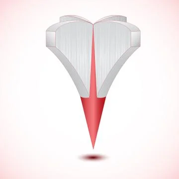 Metal Red Map Pointer Icon. Vector Stock Illustration