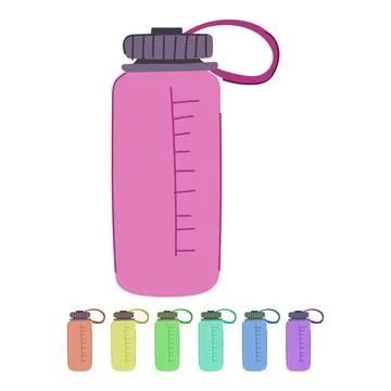 Metal reusable water bottle vector cartoon graphic Stock Illustration