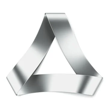 Metal ribbon in shape of triangle Illustrazione stock