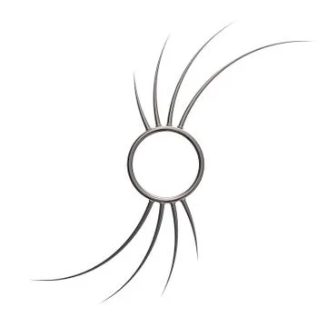 Metal ring with prickles on white background - 3d illustration Stock Illustration