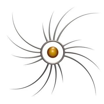 Metal ring with prickles on white background - 3d illustration Illustrazione stock