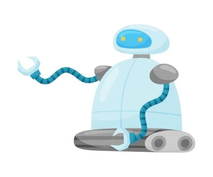Metal Robot as Artificial Intelligence or Futuristic Android Vector Illustration Stock Illustration