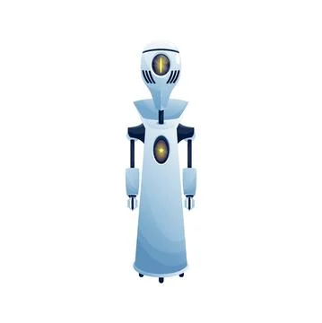 Metal robot with grabs and bionic parts isolated Illustrazione stock