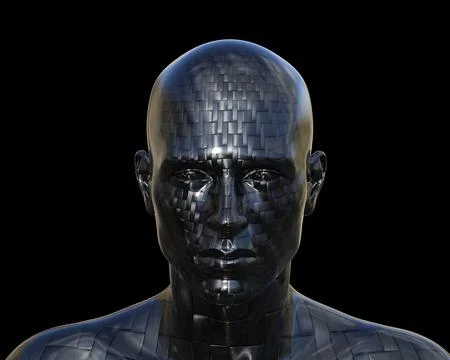 Metal robot head 스톡 일러스트