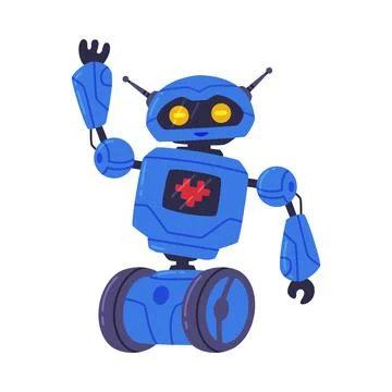 Metal Robot Machine with Limbs for Labor Automation Vector Illustration Stock-Illustration