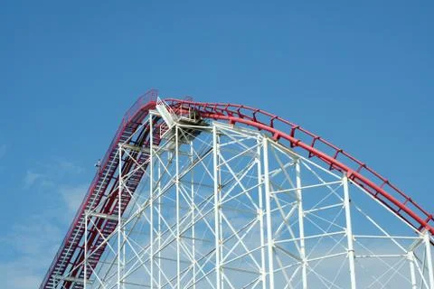 Metal roller coaster Foto stock