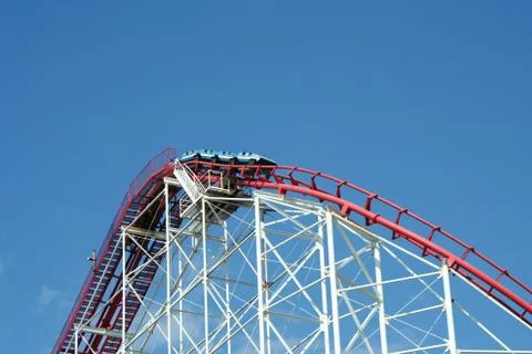 Metal roller coaster Foto stock