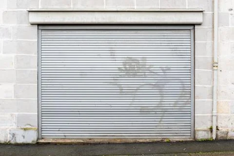 Metal roller security shutter Stock Photos