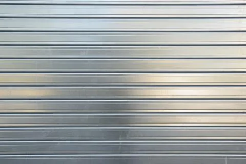 Metal roller shutter view Foto stock