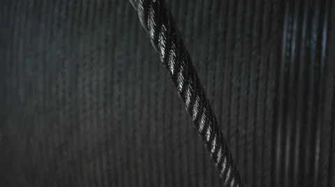 Metal rope wound on winch Stock Footage 67595341