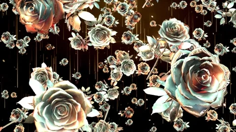 Metal Roses Falling Down Background 库存影片 342907741