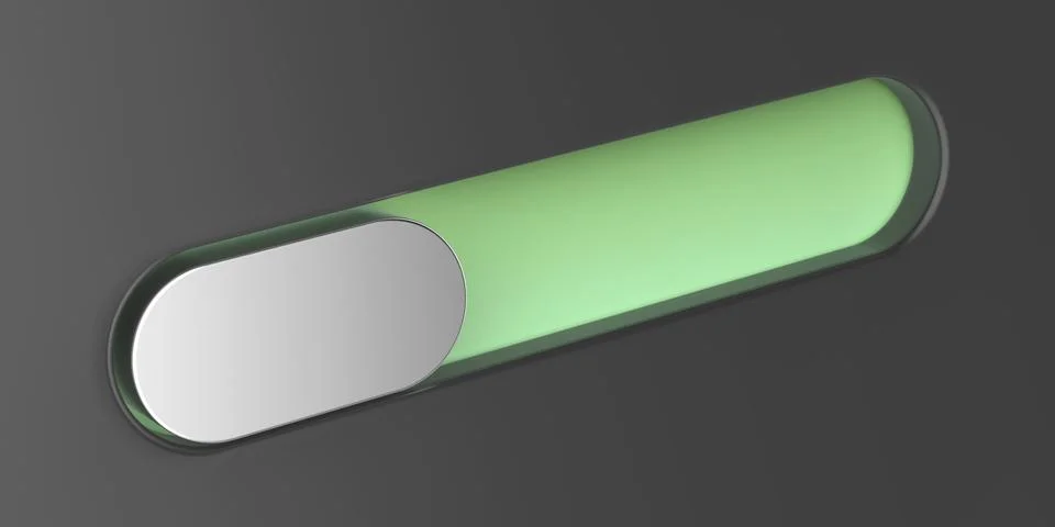 Metal round slider button. Illustrazione stock