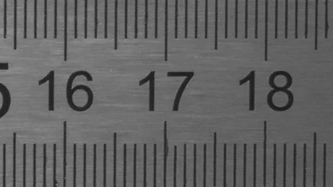 Metal Ruler Close-Up with Precise Millimeter Markings Stock Footage 316275979