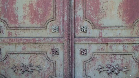 Metal rust door from an old building. Stock Footage 75900388