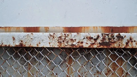 Metal rusty grey real dirty wall for background. Close-up Stock Footage 128599258