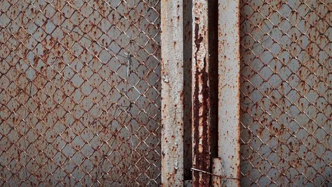 Metal rusty grey real dirty wall for background. Close-up Stock Footage 128599264