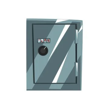 Metal safe, armored box, data protection vector Illustration on a white Stock Illustration