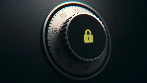 Metal Safe Dial Combination Lock Unlocking Stock Footage 323438528