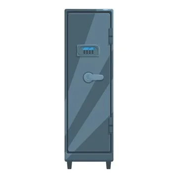 Metal safe with electronic lock keeping money and documents secure Stock Illustration